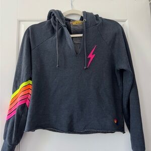Aviator Nation Women's Gray Hoodie with Neon Accents